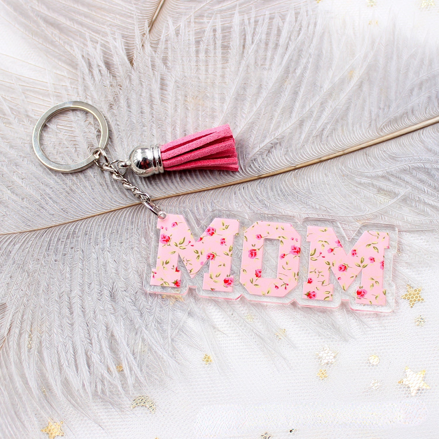 Wholesale Mother's Day Gift Acrylic Alphabet Pendant Creative Keychain